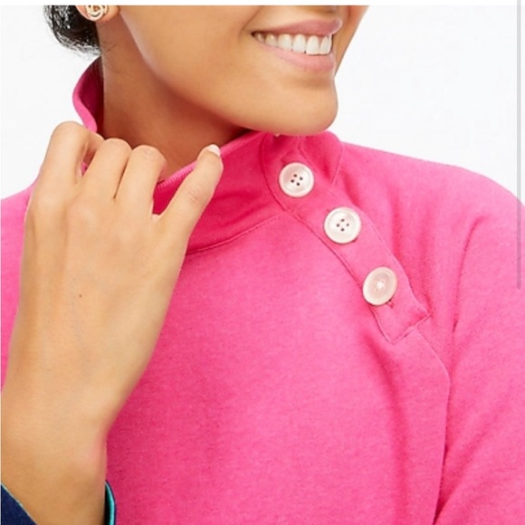 J.Crew Wide Button Collar Pullover Sweatshirt Women’s Size Small - Picture 3 of 10
